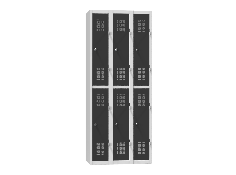Kovová šatní skříň 6-box na soklu